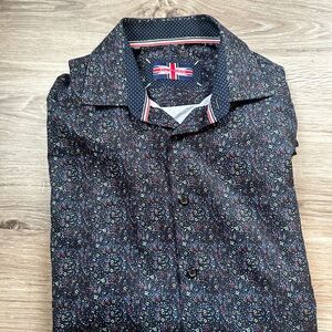 Men's Dark Floral Button Down Shirt